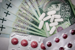 tabletten, medicijnen en geld